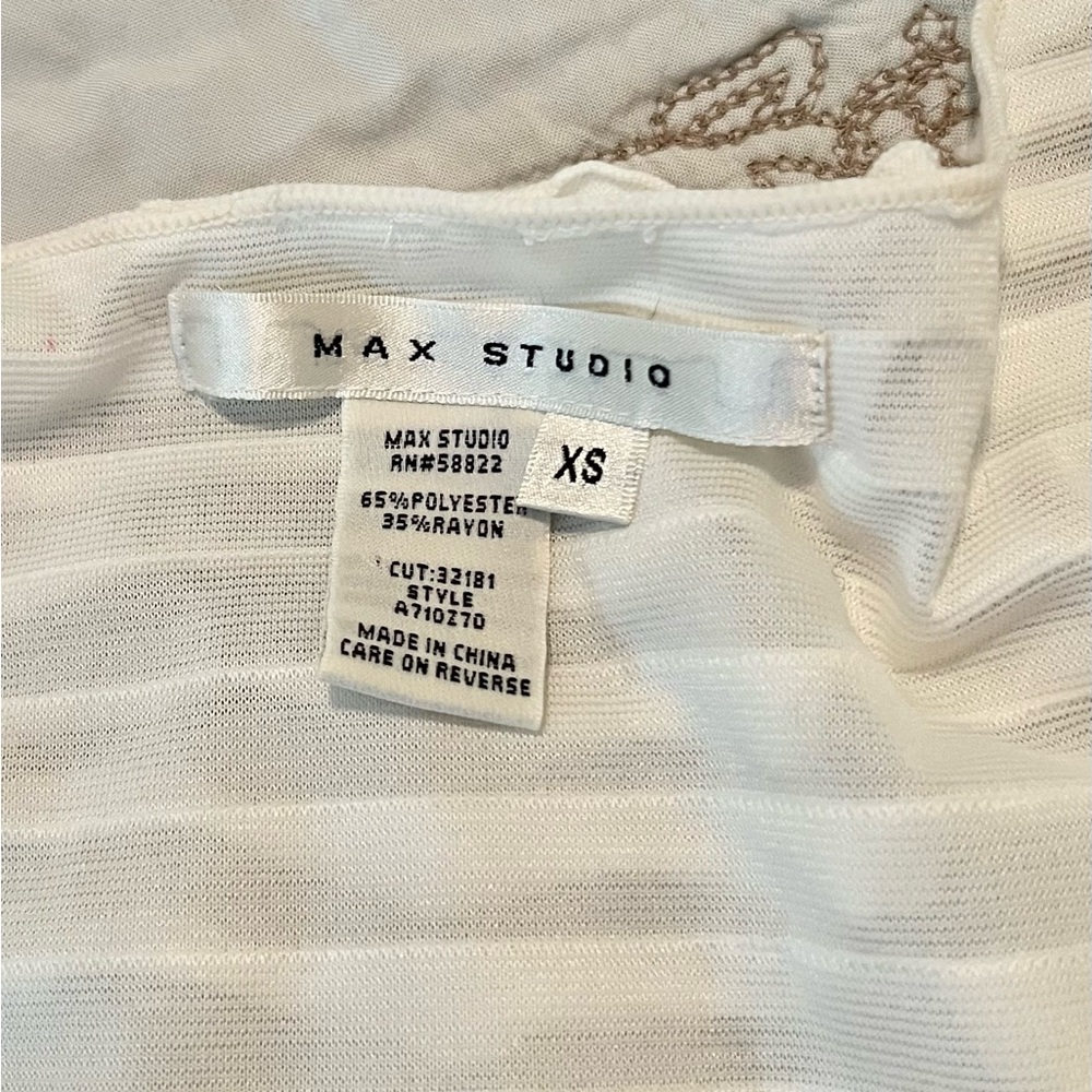 Max Studio White Ruffled Tank Top - Picture 3 of 6